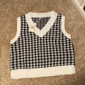 Black and white sweater vest